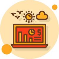 Earnings report Filled Shadow Circle Icon vector