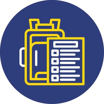 Packing list Dual Line Circle Icon vector