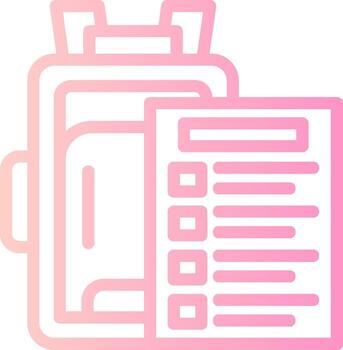 Packing list Linear Gradient Icon vector