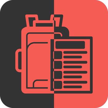 Packing list Red Inverse Icon vector