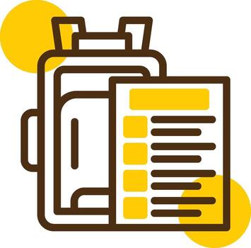 Packing list Yellow Lieanr Circle Icon vector