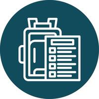 Packing list Outline Circle Icon vector