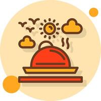 Local cuisine Filled Shadow Circle Icon vector