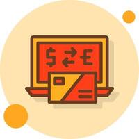 Currency exchange Filled Shadow Circle Icon vector