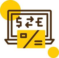 Currency exchange Yellow Lieanr Circle Icon vector