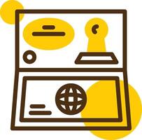 Visa stamp Yellow Lieanr Circle Icon vector