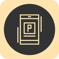 Parking app Line Linear Round IconLinear Round Icon vector