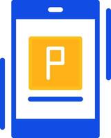 Parking app Line Flat Two Color IconFlat Two Color Icon vector