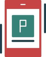 Parking app Line Glyph Two Color IconGlyph Two Color Icon vector