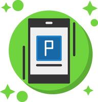 Parking app Line Tailed Color IconTailed Color Icon vector