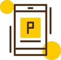 Parking app Line Yellow Lieanr Circle IconYellow Lieanr Circle Icon vector