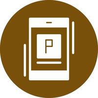 Parking app Line Glyph Circle IconGlyph Circle Icon vector