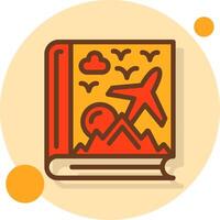 Adventure book Filled Shadow Circle Icon vector