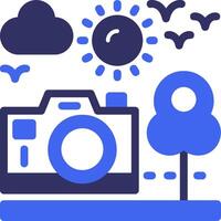 Travel vlog Solid Two Color Icon vector