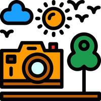 Travel vlog Line Filled Icon vector