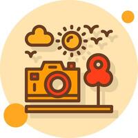 Travel vlog Filled Shadow Circle Icon vector