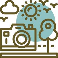 Travel vlog Linear Circle Icon vector