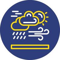 clima pronóstico doble línea circulo icono vector