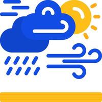 clima pronóstico plano dos color icono vector