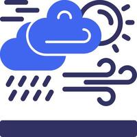 clima pronóstico sólido dos color icono vector