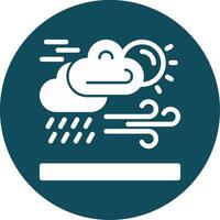 clima pronóstico glifo circulo icono vector