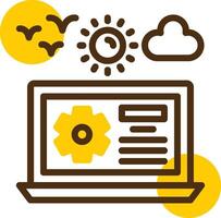 Work in progress Yellow Lieanr Circle Icon vector