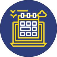 Flexible schedule Dual Line Circle Icon vector