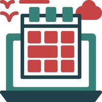 Flexible schedule Line Two Color Icon vector