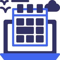 Flexible schedule Solid Two Color Icon vector