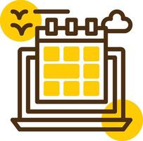 Flexible schedule Yellow Lieanr Circle Icon vector