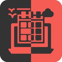 Flexible schedule Red Inverse Icon vector