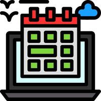 Flexible schedule Line Filled Icon vector