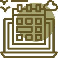 Flexible schedule Linear Circle Icon vector