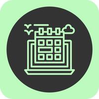 Flexible schedule Linear Round Icon vector