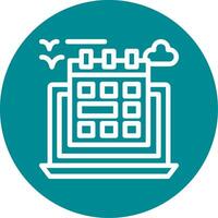 Flexible schedule Outline Circle Icon vector