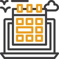 Flexible schedule Glyph Two Color Icon vector