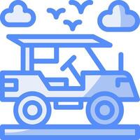 Adventure vehicle Line Filled Blue Icon vector