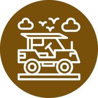 Adventure vehicle Outline Circle Icon vector