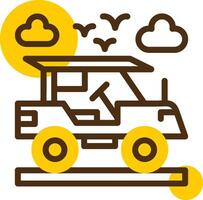 Adventure vehicle Yellow Lieanr Circle Icon vector