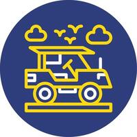 Adventure vehicle Dual Line Circle Icon vector