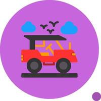 Adventure vehicle Flat Shadow Icon vector