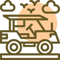 Adventure vehicle Linear Circle Icon vector