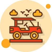 Adventure vehicle Filled Shadow Circle Icon vector