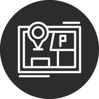 Parking map marker Inverted Icon vector