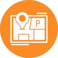 Parking map marker Glyph Circle Icon vector