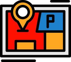 Parking map marker Line Filled Icon vector