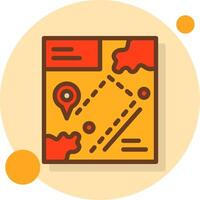 Navigation Filled Shadow Circle Icon vector