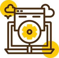 Remote job search Yellow Lieanr Circle Icon vector