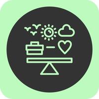 Work life integration Linear Round Icon vector