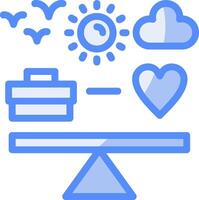 Work life integration Line Filled Blue Icon vector